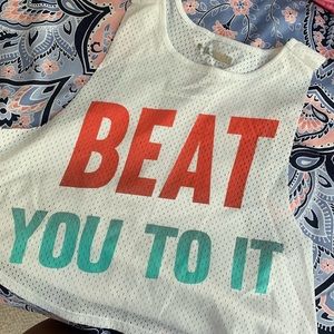 Jersey like cropped muscle tee